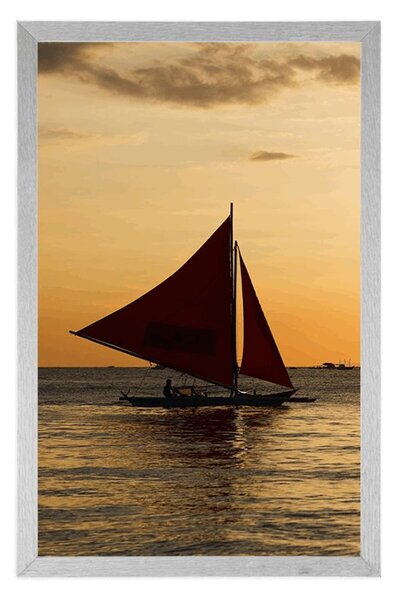 Plakat prekrasni zalazak sunca na moru