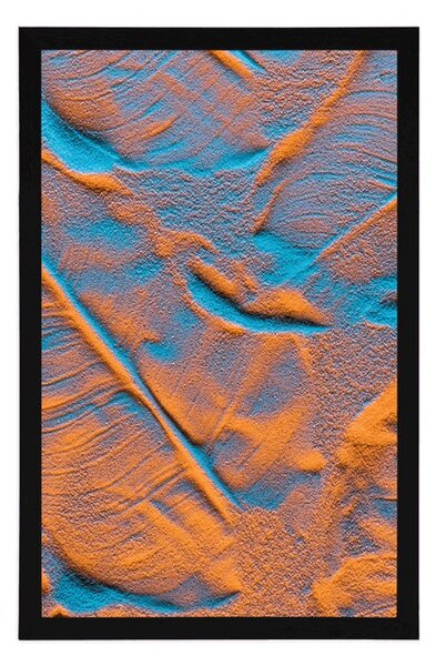 Plakat tekstura listova na pješčanoj plaži