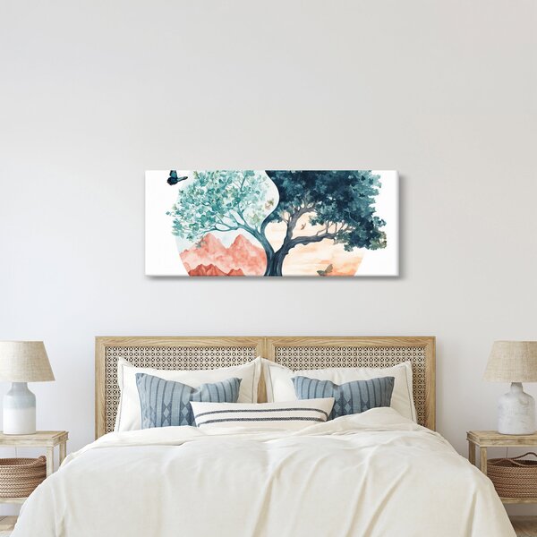 Slika – Akvarelno drvo puno života (120x50 cm)