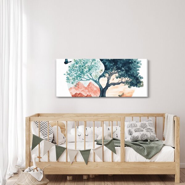 Slika – Akvarelno drvo puno života (120x50 cm)