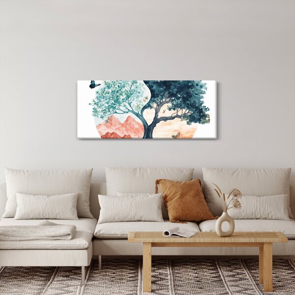 Slika – Akvarelno drvo puno života (120x50 cm)