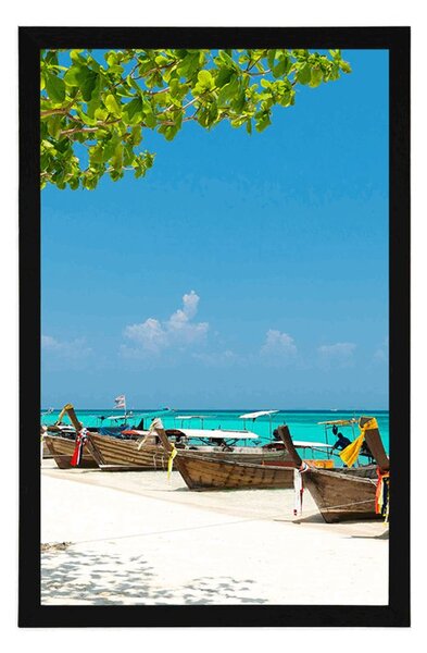 Plakat bijela pješčana plaža na otoku Bamboo