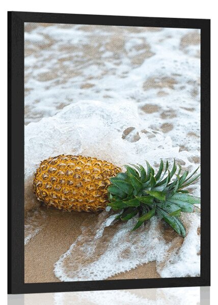 Plakat ananas u valu oceana
