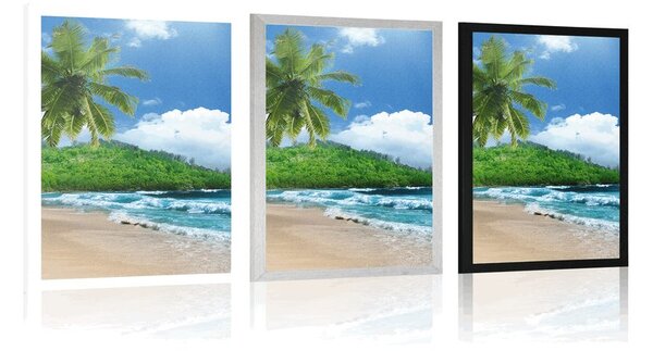 Plakat prekrasna plaža na otoku Sejšeli