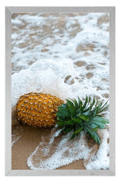 Plakat ananas u valu oceana