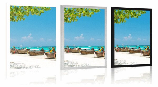 Plakat bijela pješčana plaža na otoku Bamboo