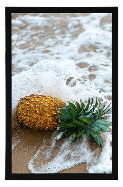 Plakat ananas u valu oceana