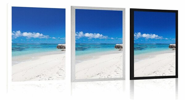 Plakat plaža Anse Source