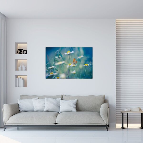 Slika - Metulj na marjetici (90x60 cm)
