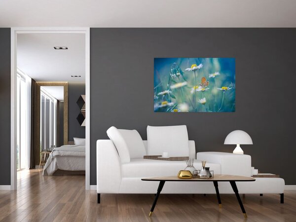 Slika - Metulj na marjetici (90x60 cm)