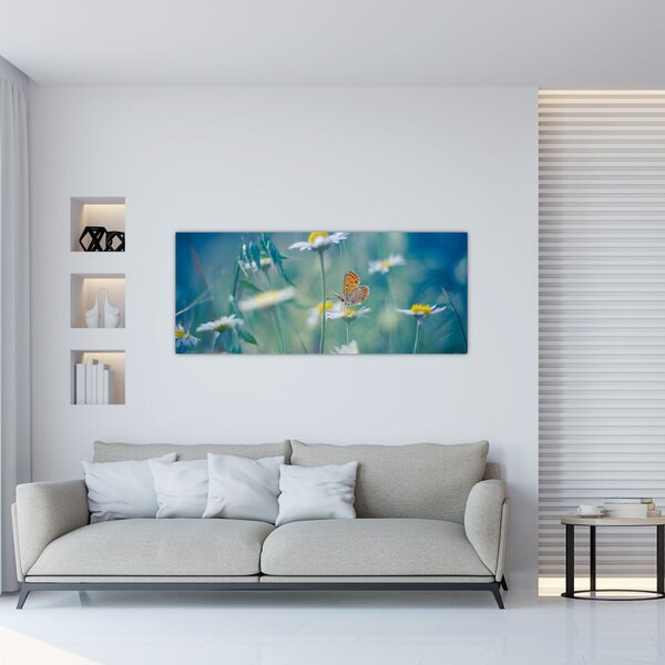 Slika - Metulj na marjetici (120x50 cm)