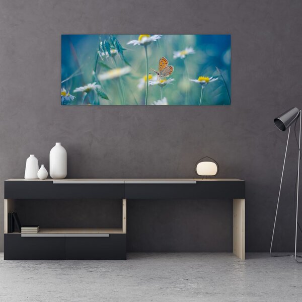 Slika - Metulj na marjetici (120x50 cm)