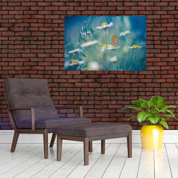 Slika - Metulj na marjetici (90x60 cm)