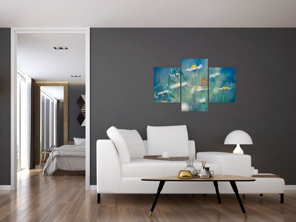 Slika - Metulj na marjetici (90x60 cm)