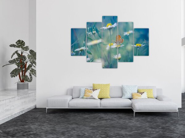 Slika - Metulj na marjetici (150x105 cm)