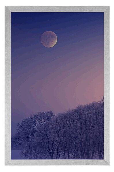 Plakat puni mjesec iznad sela