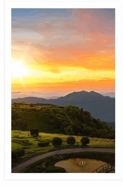 Plakat jutarnji izlazak sunca nad Tajlandom