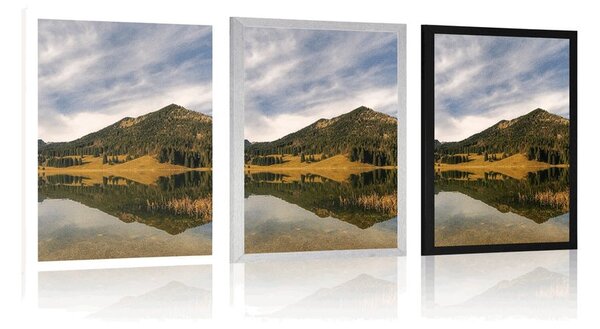 Plakat jezero ispod brda