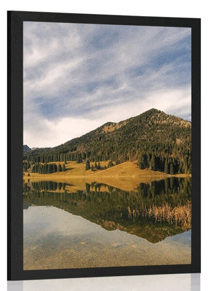 Plakat jezero ispod brda