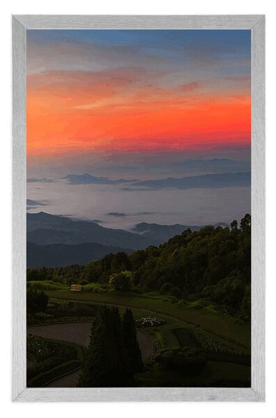 Plakat večernji zalazak sunca nad Tajlandom