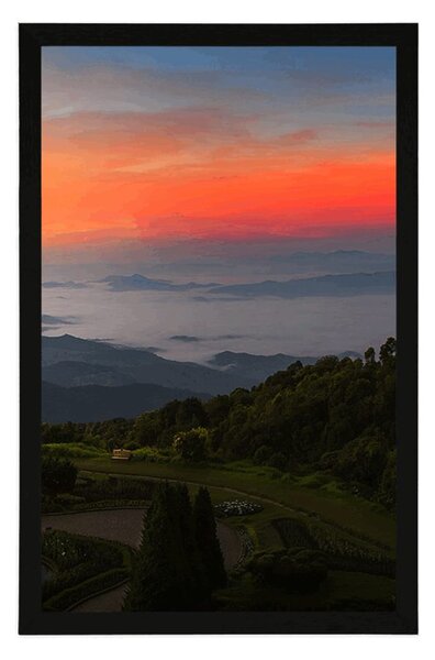 Plakat večernji zalazak sunca nad Tajlandom