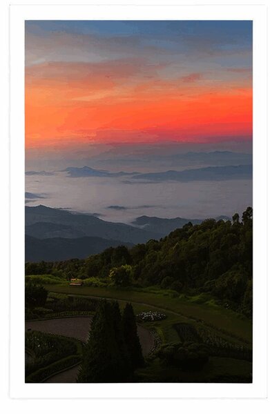 Plakat večernji zalazak sunca nad Tajlandom