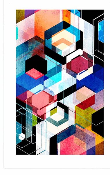 Plakat s paspartuom apstraktna geometrija