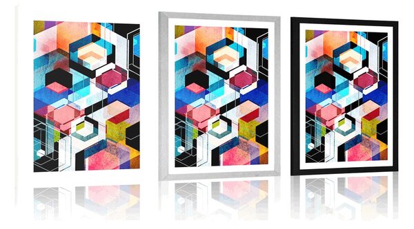 Plakat s paspartuom apstraktna geometrija