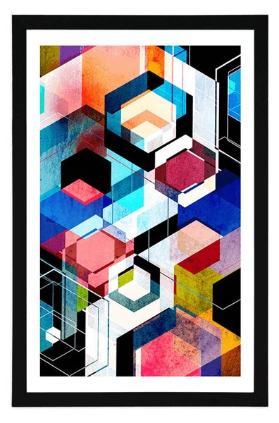 Plakat s paspartuom apstraktna geometrija