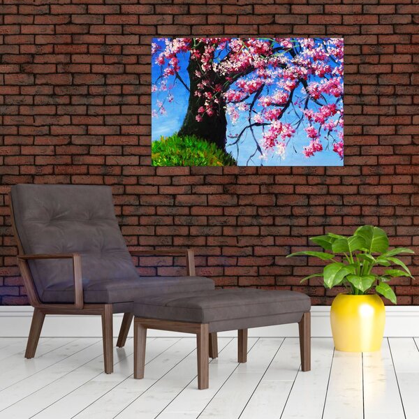 Podoba naslikanega češnjevega cveta (90x60 cm)