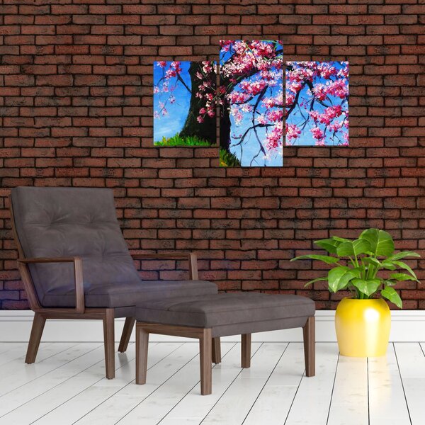Podoba naslikanega češnjevega cveta (90x60 cm)