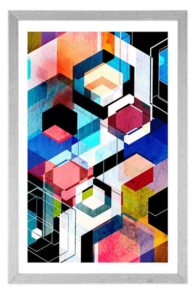 Plakat s paspartuom apstraktna geometrija