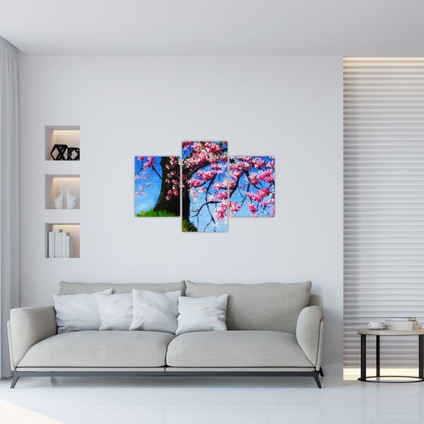 Podoba naslikanega češnjevega cveta (90x60 cm)