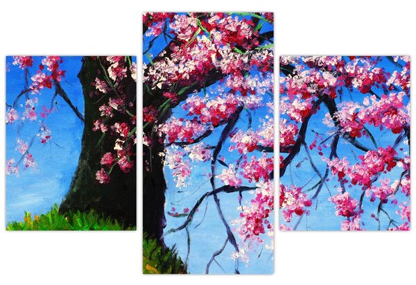 Podoba naslikanega češnjevega cveta (90x60 cm)