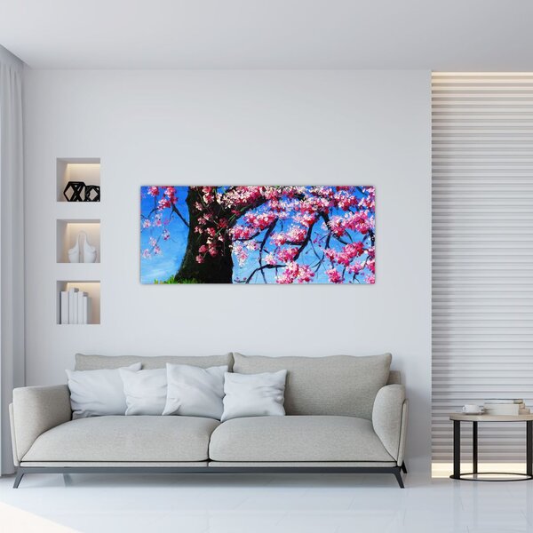 Podoba naslikanega češnjevega cveta (120x50 cm)
