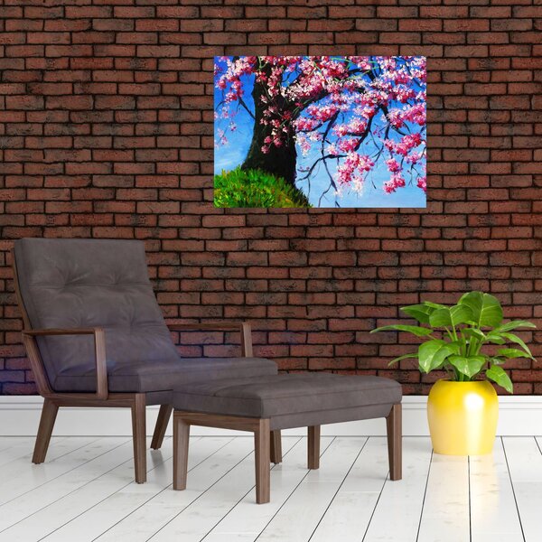 Podoba naslikanega češnjevega cveta (70x50 cm)
