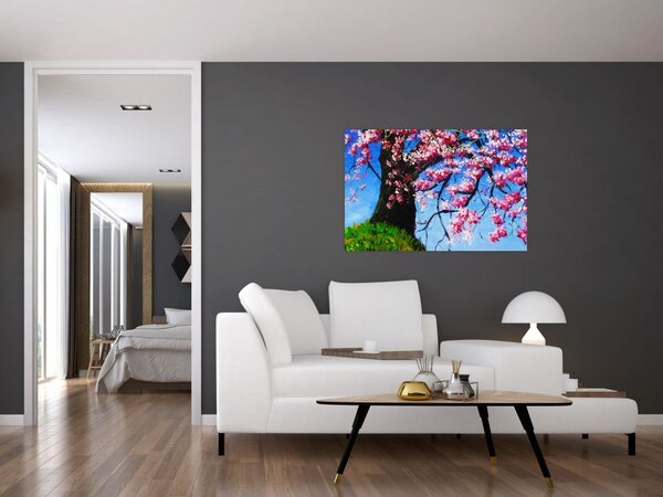 Podoba naslikanega češnjevega cveta (90x60 cm)