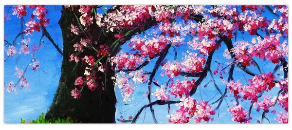 Podoba naslikanega češnjevega cveta (120x50 cm)