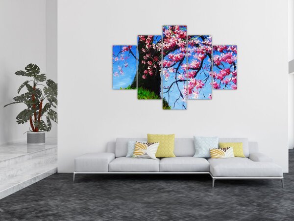 Podoba naslikanega češnjevega cveta (150x105 cm)