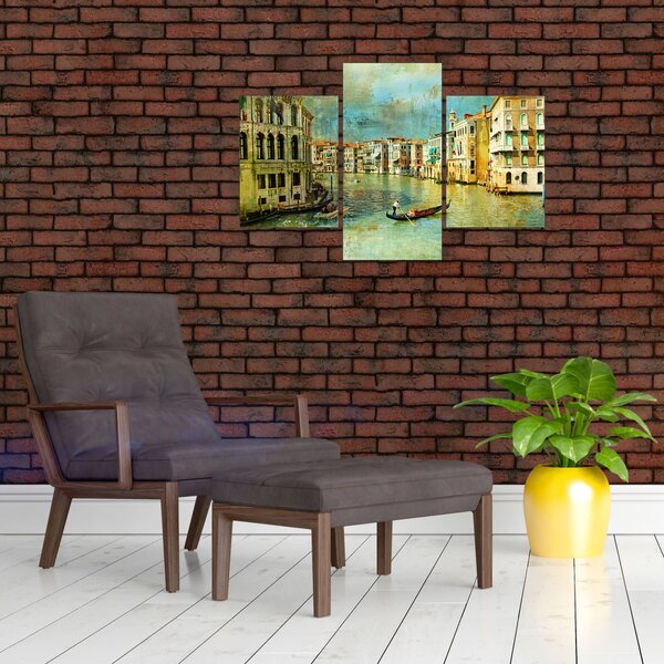 Slika - Beneški kanal in gondole (90x60 cm)