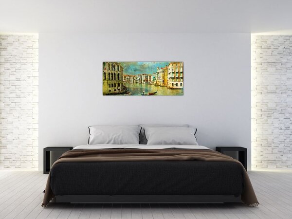 Slika - Beneški kanal in gondole (120x50 cm)
