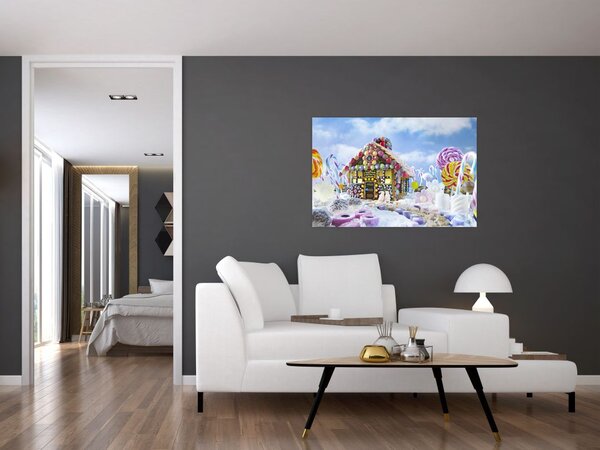 Slika - Hiška iz medenjakov (90x60 cm)