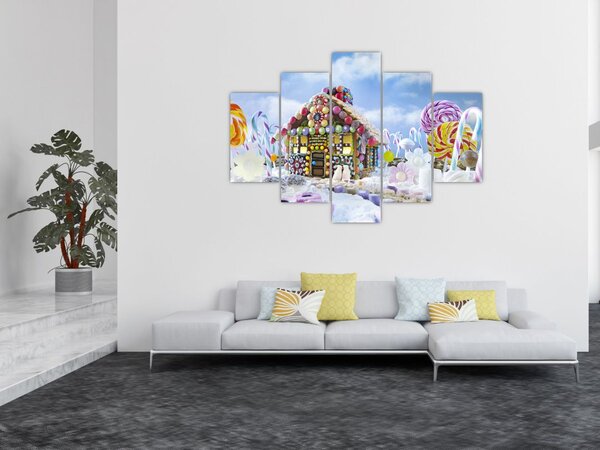 Slika - Hiška iz medenjakov (150x105 cm)