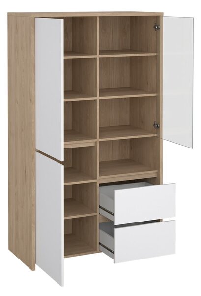 Bijela/u prirodnoj boji vitrina u dekoru hrasta 100x170x48 cm Next – Tvilum