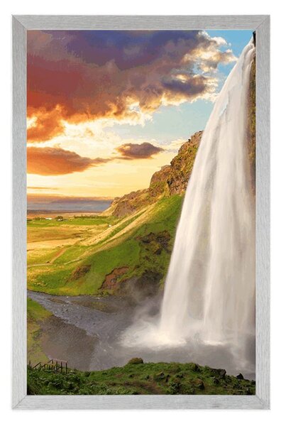Plakat majestetični slap na Islandu