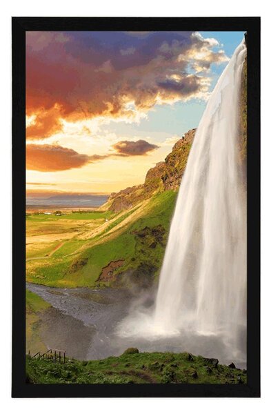 Plakat majestetični slap na Islandu