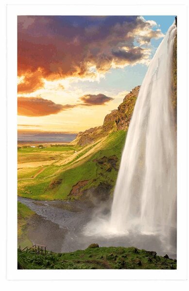 Plakat majestetični slap na Islandu