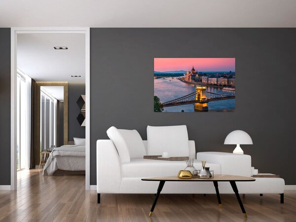 Slika - Panorama mesta, Budimpešta, Madžarska (90x60 cm)
