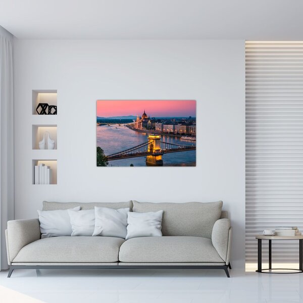 Slika - Panorama mesta, Budimpešta, Madžarska (90x60 cm)
