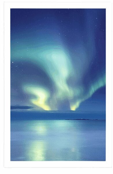 Plakat polarna svjetlost iznad oceana